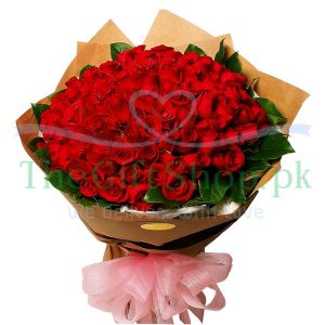 100 Red Roses Bunch