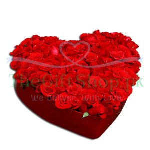 Red Roses In Heart Shape Box