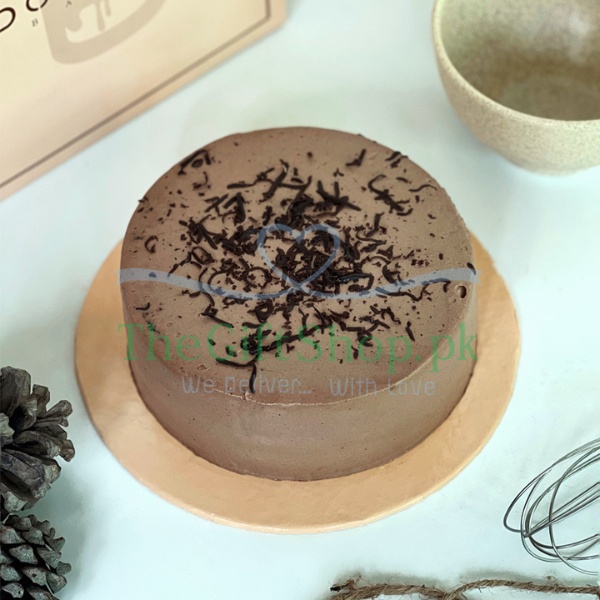 German Fudge Cake - A round chocolate cake with four layers of sponge and fudge
