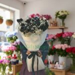 The Starlit Midnight black rose bouquet with baby's breath for delivery in Pakistan via TheGiftShop.pk